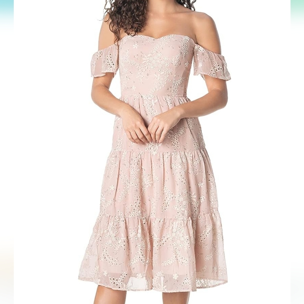 NWT dress the population river off the shoulder dress